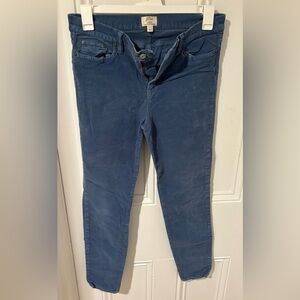 J. Crew High Rise Skinny Corduroy in Blue